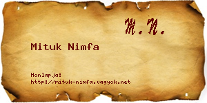 Mituk Nimfa névjegykártya